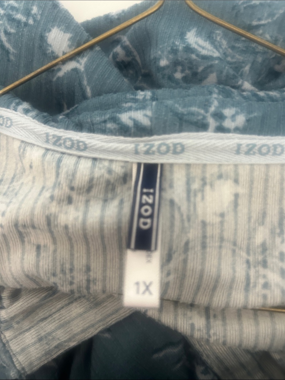 Izod Blue Floral Short-Sleeve Pajama Set 1X - Picture 4 of 7